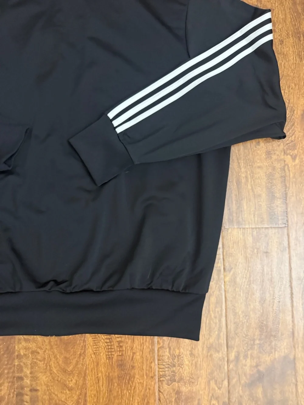 adidas Men’s Black Track Jacket with White 3-Stripes Size XL